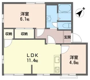 グランメール小田野B【1階】の間取り