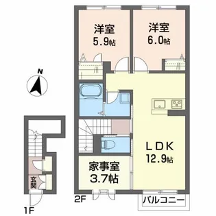 さくらフルールI【2階】の間取り