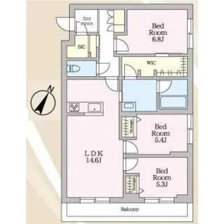 LYNN竹園【2階】の間取り