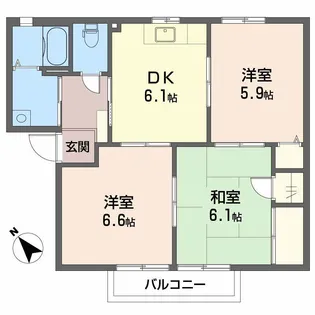 ファーブル衣干 B棟【1階】の間取り