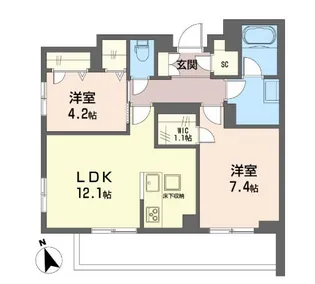 ピッコ ヴィア ソーレ杉並【1階】の間取り