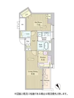 MOMENTO SHIODOME (モメント汐留)【22階】の間取り