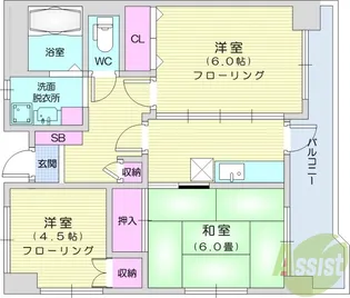 長町南424ビル【6階】の間取り