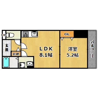 クリエオーレ福町II【3階】の間取り