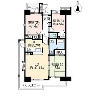 URコンフォール東朝霞【9階】の間取り