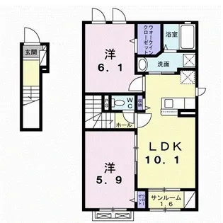 ノーブル 弐番館【2階】の間取り