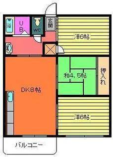 木瀬川リバーサイドマンション【3階】の間取り