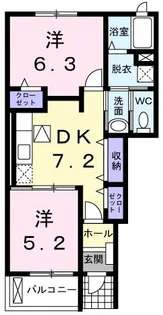 イースト弐番館【1階】の間取り