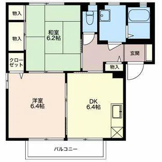 ディアスポムD【1階】の間取り