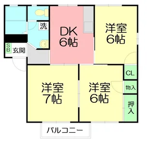 オゾンガーデンB【2階】の間取り