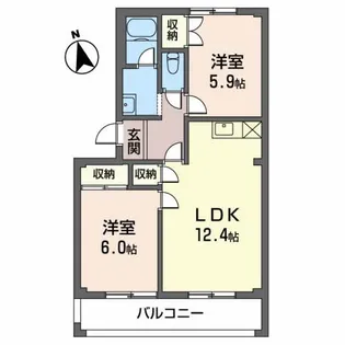 エクセルサンパレス【1階】の間取り
