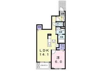 プラシードI【1階】の間取り