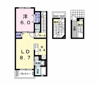 ベレッツァ レガーロ【3階】の間取り
