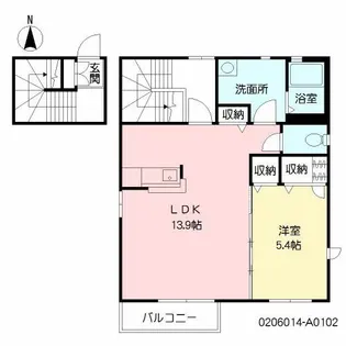 ウエストサイド巨勢【1階】の間取り