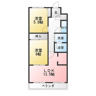 ジュネスコトーかみ沢【1階】の間取り