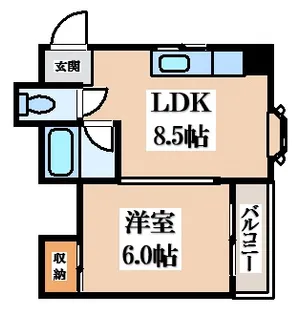 雪園コーポ【3階】の間取り