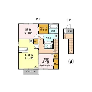 D-room カーサプランドール【2階】の間取り