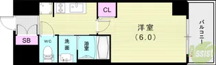 エステムコート神戸元町IIグレイド【6階】の間取り