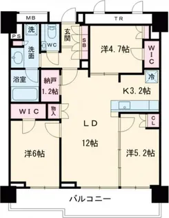 プラウドタワー亀戸クロスゲートタワー【11階】の間取り