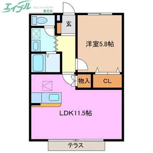 コーキア桑部【1階】の間取り