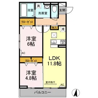 銀河タウン E【3階】の間取り