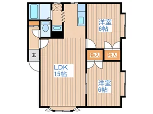 コニパルB【1階】の間取り