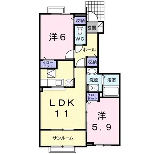 レ フレールA【1階】の間取り
