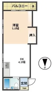 フラットフィールド西別院【1階】の間取り
