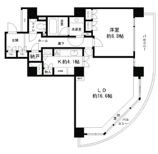 RIVER POINT TOWER【20階】の間取り