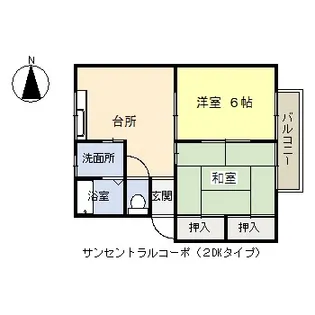 サンセントラルコーポ【1階】の間取り