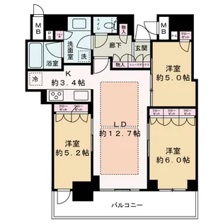 ブランズタワー梅田North【31階】の間取り
