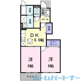 ニューカムリーB【1階】の間取り