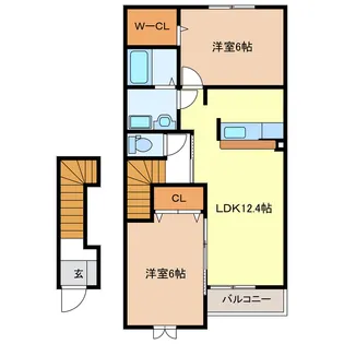 岐阜県岐阜市中鶉2【アパート】の間取り
