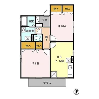 ネオ・コーポリラC棟【1階】の間取り