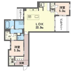 シャーメゾン アリヴィオ【3階】の間取り