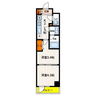 東京都立川市曙町1【マンション】の間取り