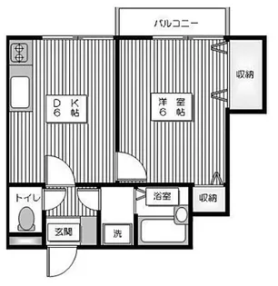 1DKの間取り画像