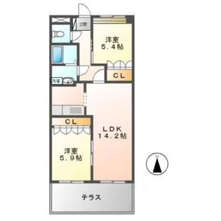 アシューレ C棟【1階】の間取り