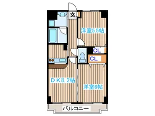 ツインプラザ幸【4階】の間取り