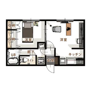 ファーニッシュド・ステイ茅野駅東口【1階】の間取り