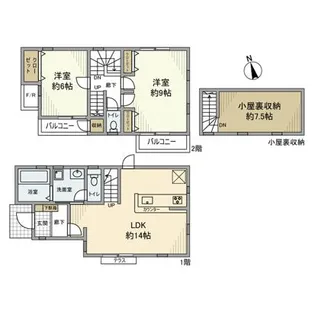 東京都小平市上水南町2【一戸建】の間取り