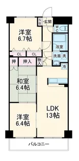 フレア浦安【2階】の間取り