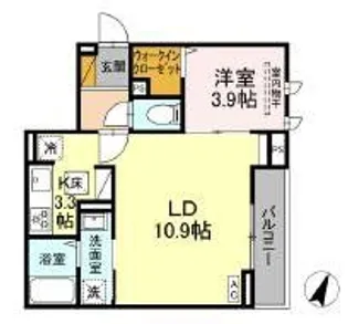 D-カヴェリ本千葉【1階】の間取り