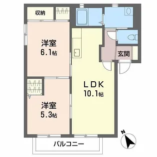 ビーチ・ヒル B棟【2階】の間取り