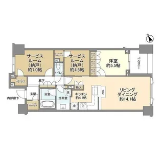 東京都港区赤坂6【マンション】の間取り