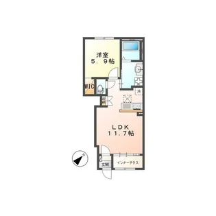 1LDKの間取り画像