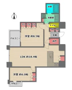 シティタワー西梅田【41階】の間取り