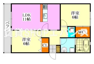 カミングヒル【1階】の間取り