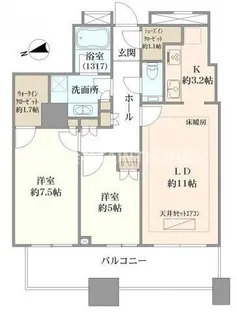 東京都港区芝1【マンション】の間取り