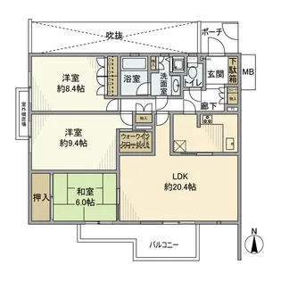 パーク・コート御影【2階】の間取り